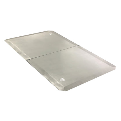 SkiL-Care SafeSide Bi-Fold Fall Mat, shown unfolded, with angled edges and a smooth surface in a neutral color.