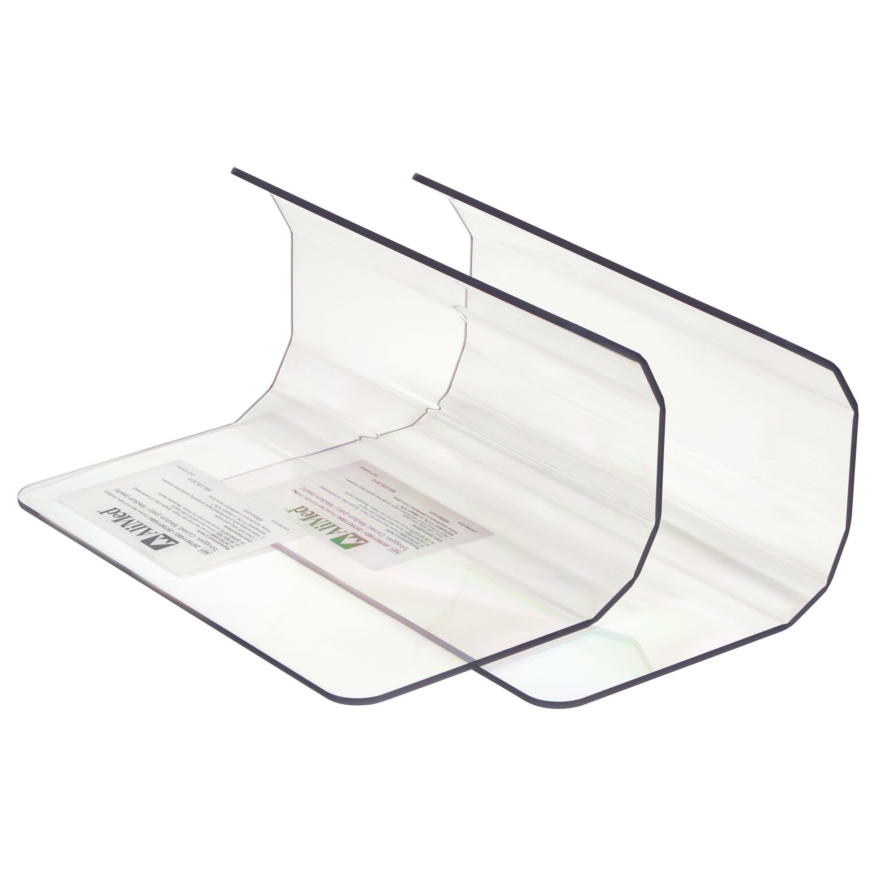 AliMed Curved Toboggan Arm/Leg Guard, a clear protective device with a curved design, supports limbs and prevents them from falling.