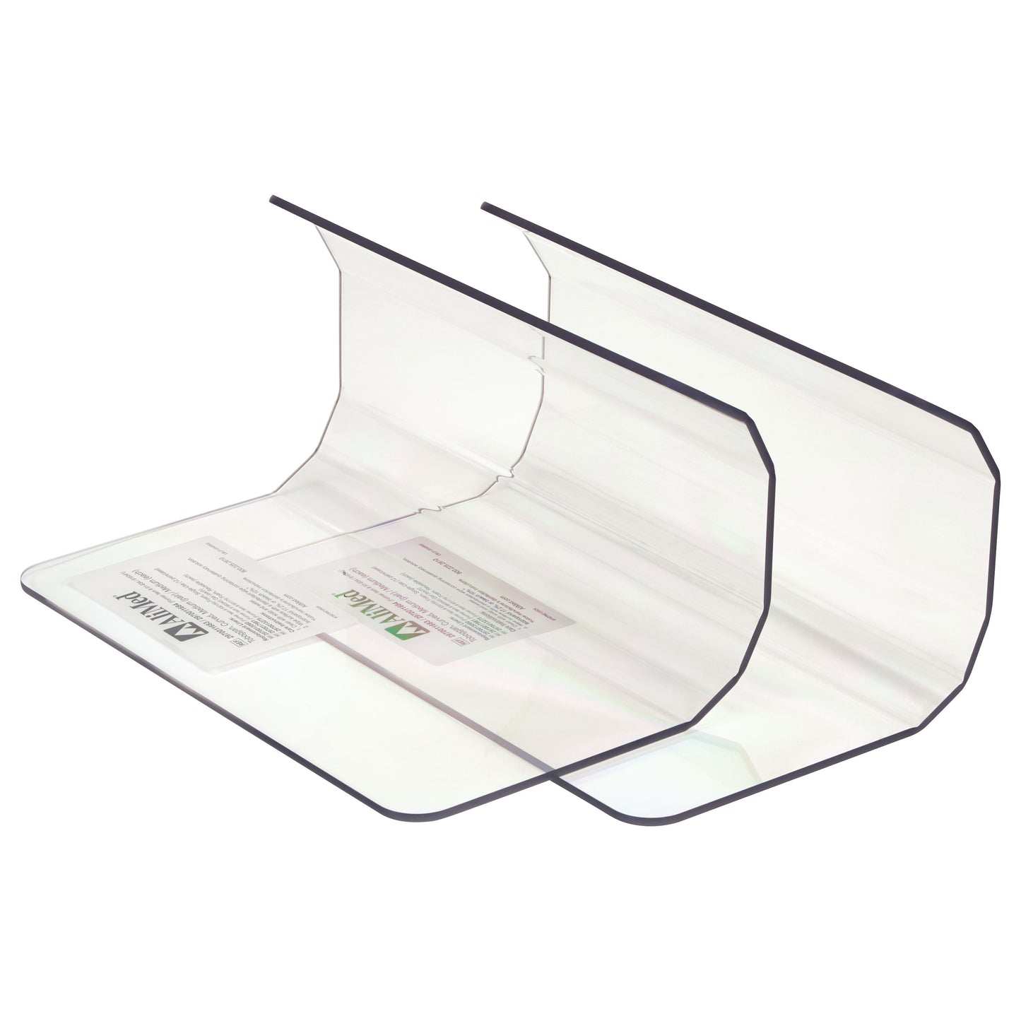 AliMed Curved Toboggan Arm/Leg Guard, a clear protective device with a curved design, supports limbs and prevents them from falling.