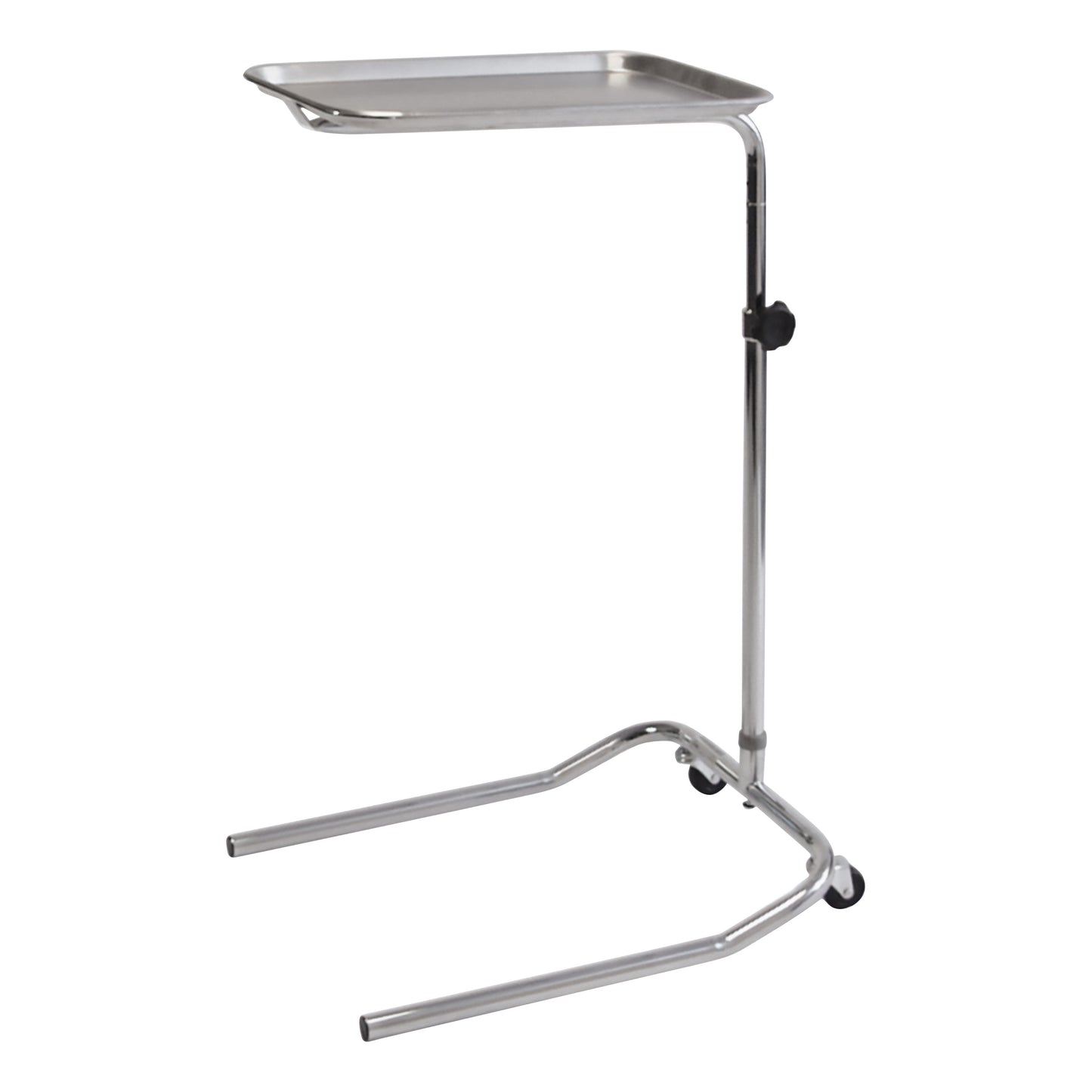 A Graham-Field Economy Mayo-Type Instrument Table with a stainless steel top, adjustable height, and wheeled base for easy mobility.