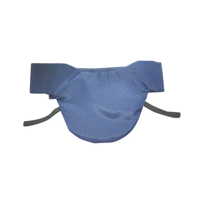 A blue Wolf Sof-T Thyroid Collar, Lightweight Lead with adjustable straps, designed for neck protection in medical settings.