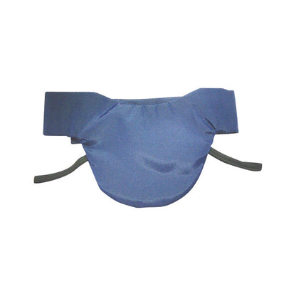 A blue Wolf Sof-T Thyroid Collar, Lightweight Lead with adjustable straps, designed for neck protection in medical settings.