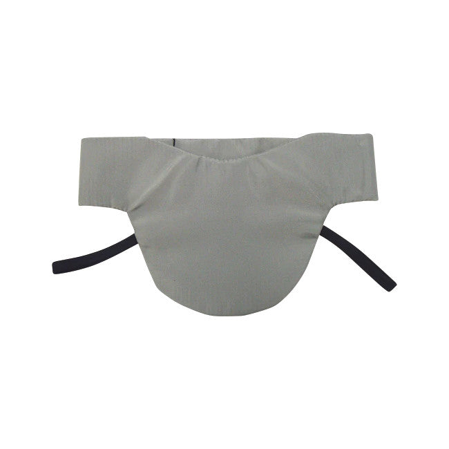 Wolf Sof-T Thyroid Collar, Lightweight Lead, in gray with black straps, designed to protect the thyroid during medical procedures.