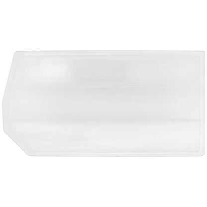 Transparent Divider for Quantum Hulk Container, featuring a rectangular shape with a notched corner for sectioning storage space.