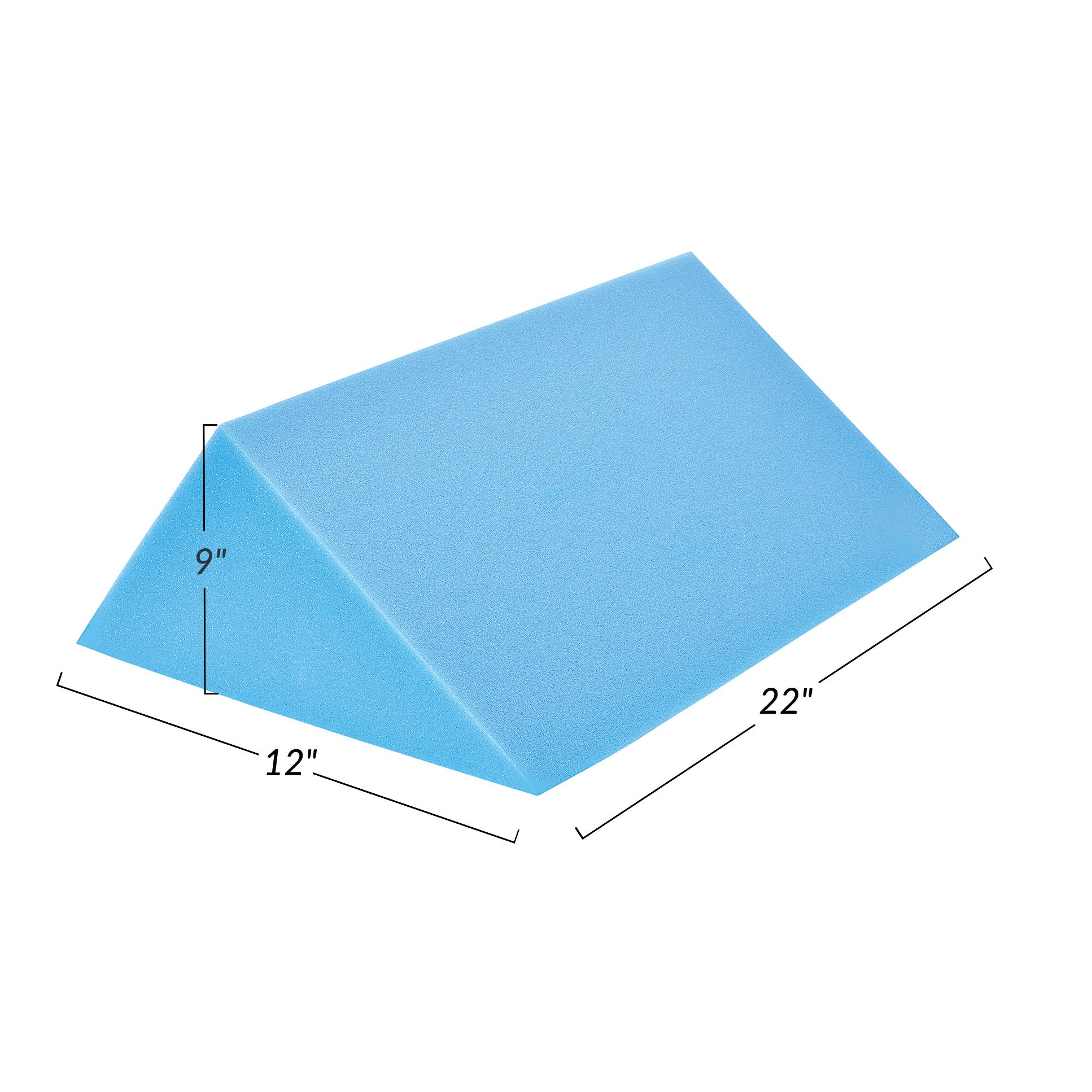 Blue AliMed Body Alignment Wedge, triangular-shaped, measuring 22" x 12" x 9".