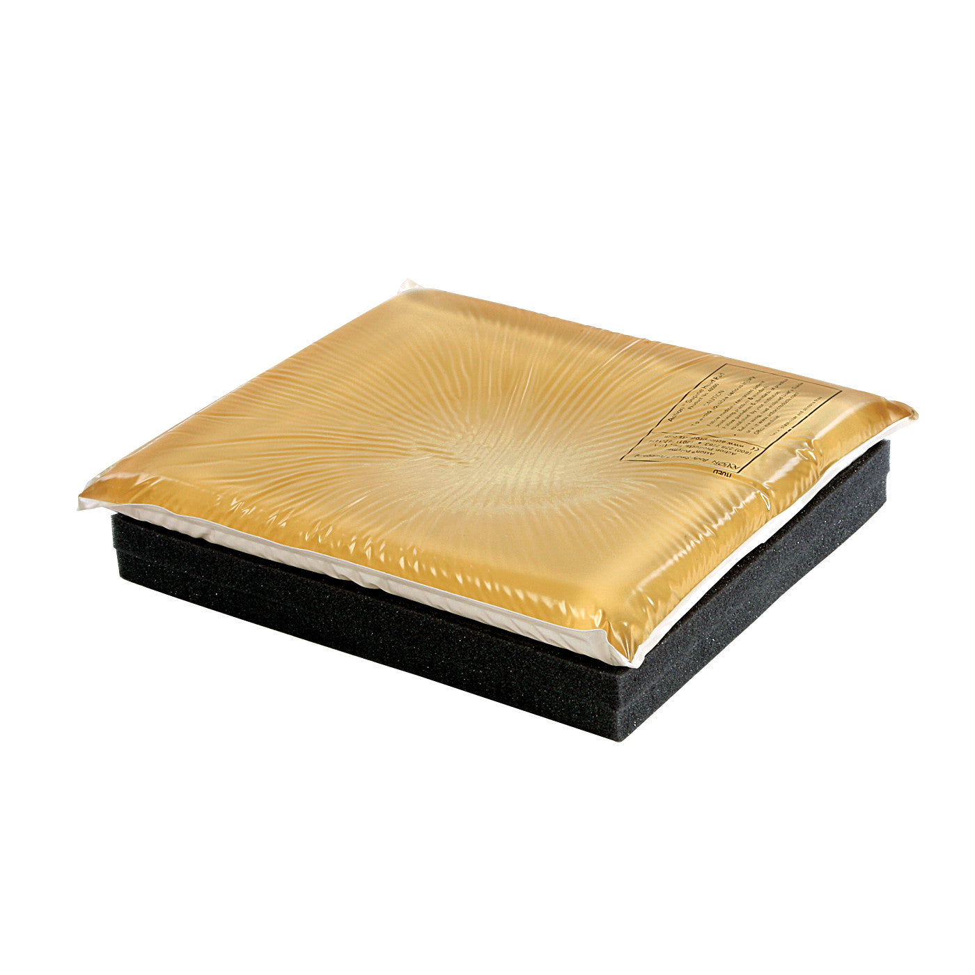 Action Gel Supine Head Pad with a tan gel top and black foam base, designed for head support and pressure distribution.
