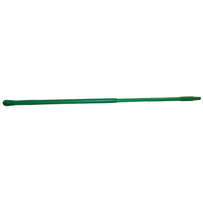 Green MRI Fiberglass Broom Handle with a looped end, designed for use in environments where MRI safety is a concern.