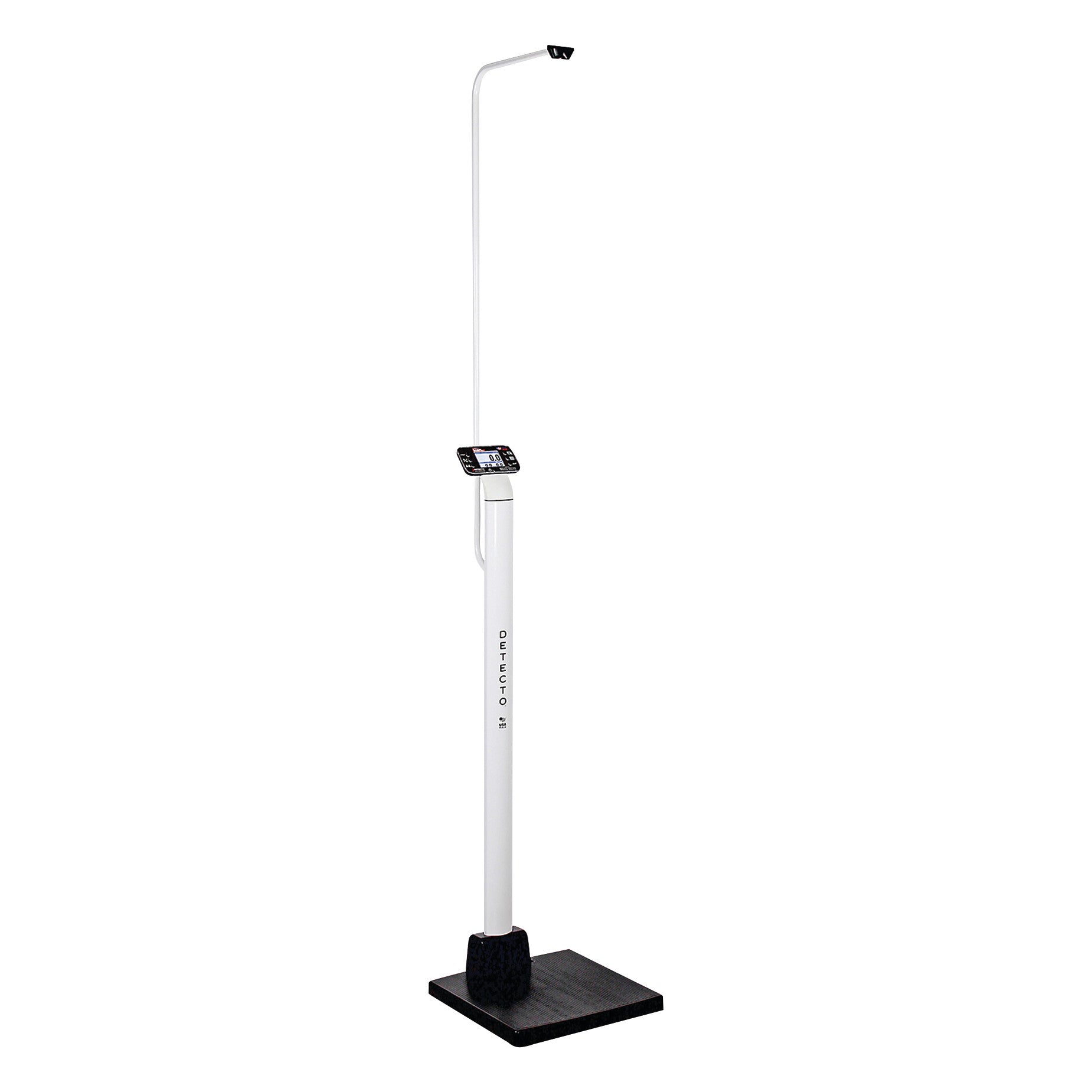 DETECTO icon Eye-Level Digital Scale with a tall vertical pole, digital display, and base platform for weighing and measurement.