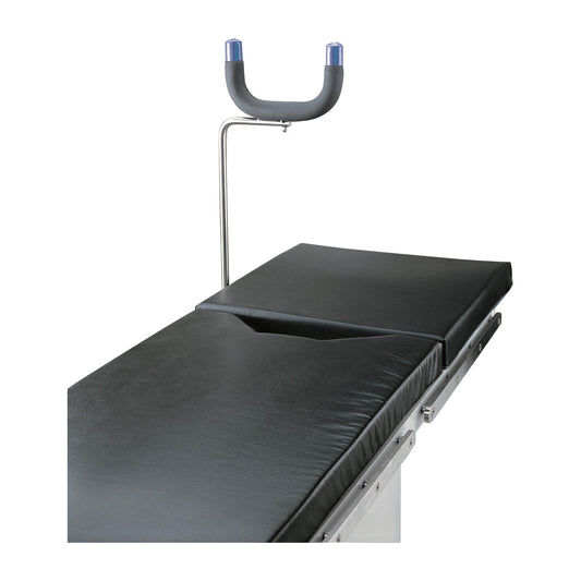 Replacement Pad for Allen Prepper, featuring a black cushioned surface and a metal U-shaped support with blue caps at the top.