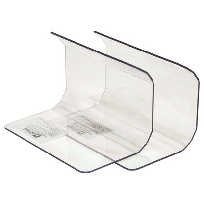 AliMed Curved Toboggan Arm/Leg Guard made of clear plastic with curved edges and black trim, designed for medical use.