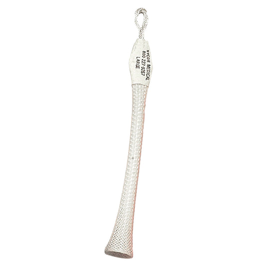 AliMed Autoclavable Soft Touch Single Finger Trap with a loop handle and mesh design, used for medical purposes.