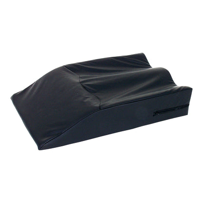 The AliMed Frogger Vein Harvesting Positioner is a black, wedge-shaped cushion designed to support positions during medical procedures.