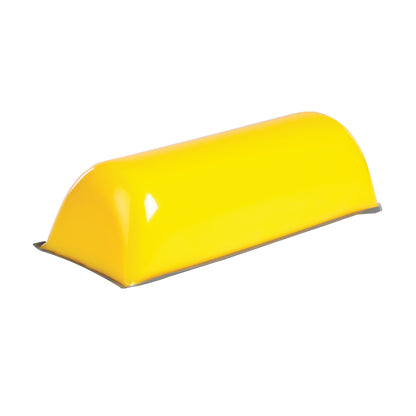 A bright yellow AliMed AliLite Chest Roll with a shiny surface, shaped like a half-cylinder, resting on a flat base.