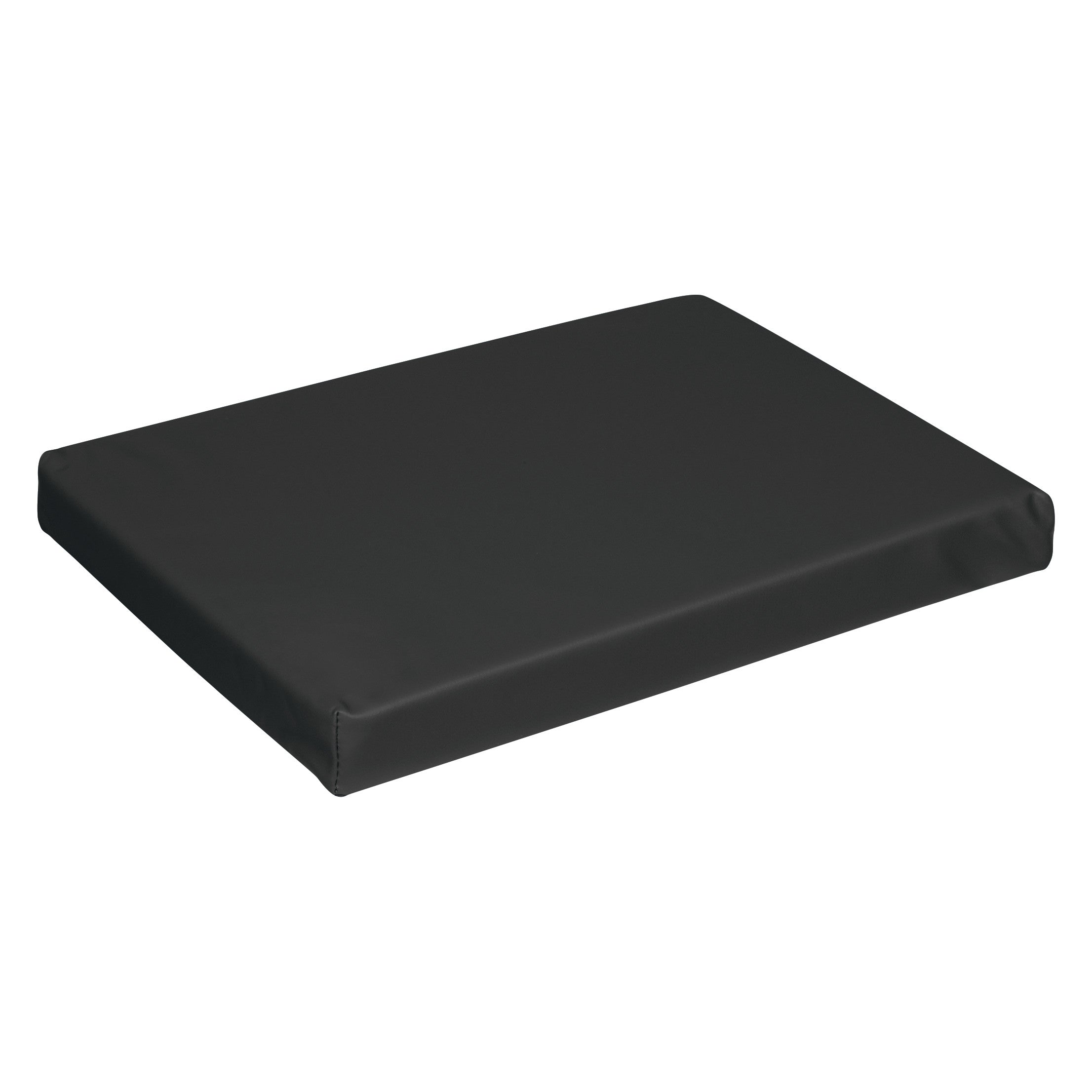 The AliMed Vinyl-Covered Small Rectangle Positioner is a black, rectangular cushion designed for support and stability.