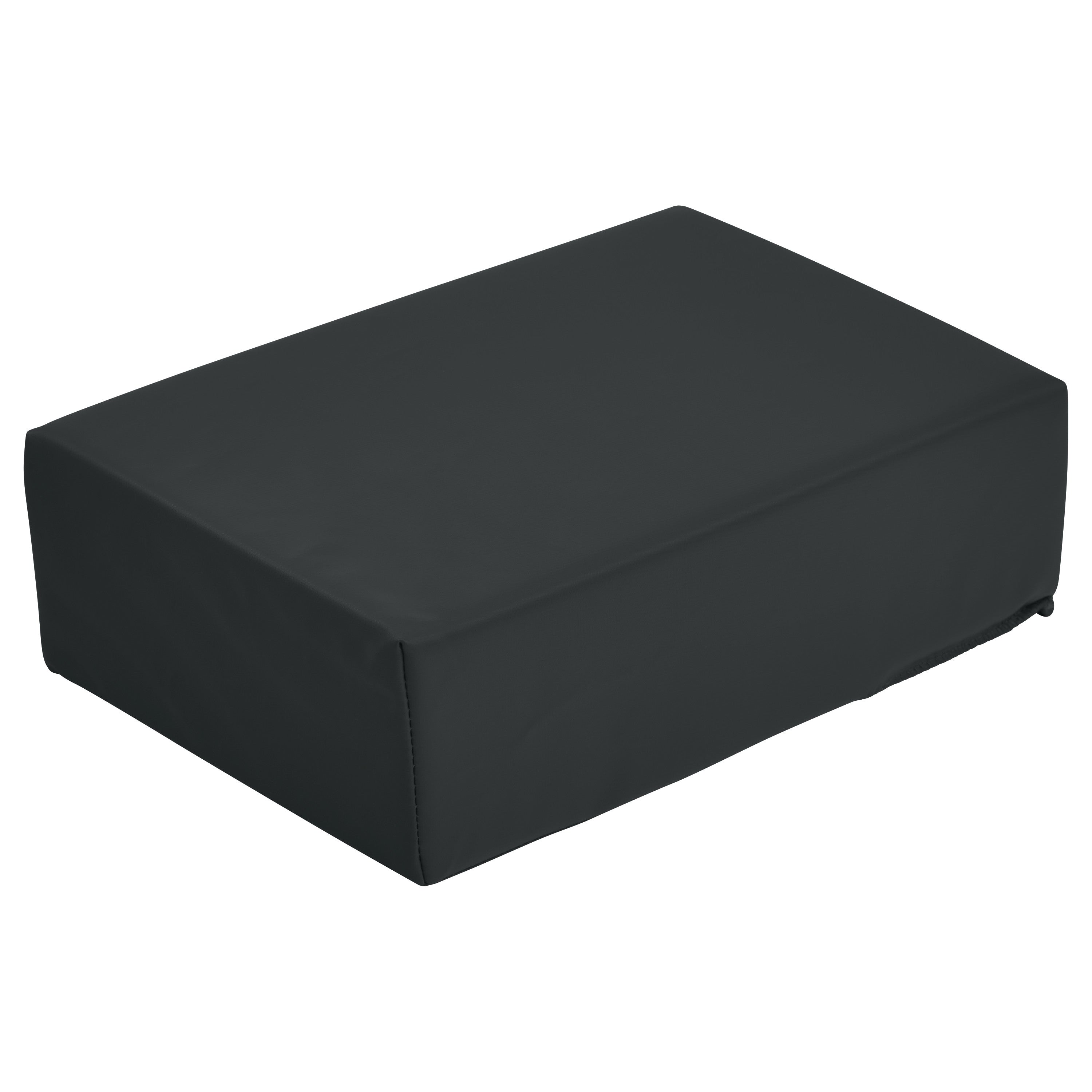 AliMed Vinyl-Covered Small Rectangle Positioner is a black, rectangular cushion used for medical positioning or support.