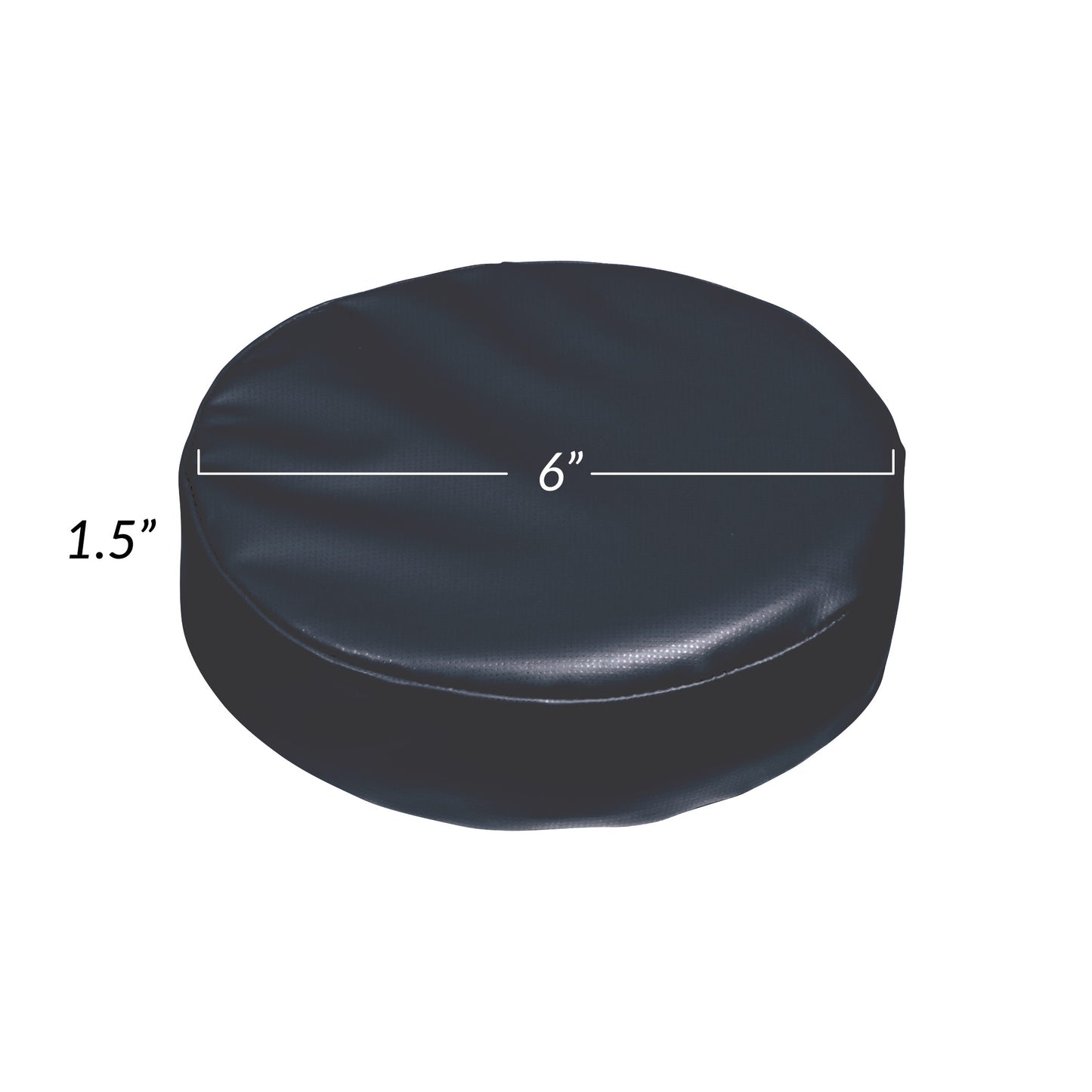 AliMed Vinyl-Covered Head Disc, black, circular, with dimensions of 6 inches in diameter and 1.5 inches in height.