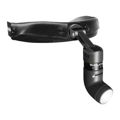 Welch Allyn Green Series Procedure Headlight with adjustable black headband and LED light for medical procedures.