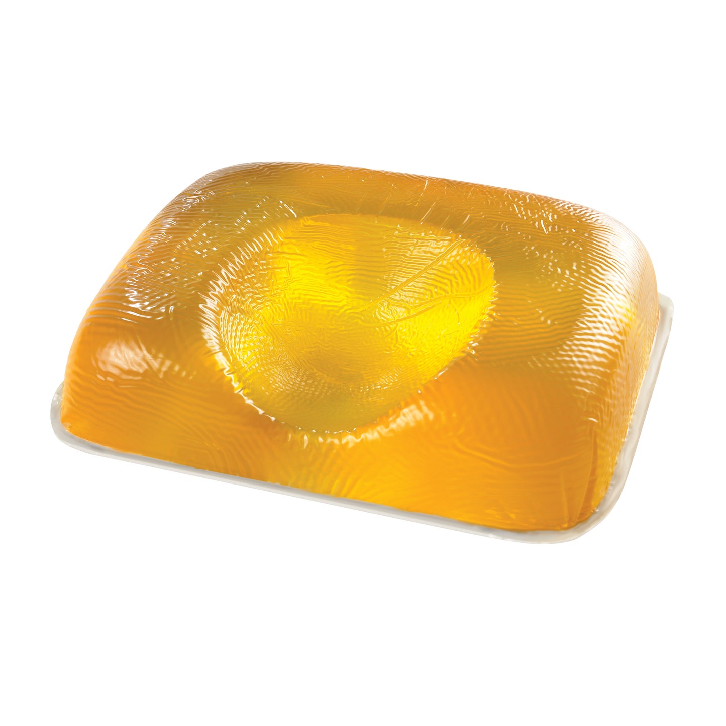 AliMed AliGel Ophthalmic Headrest, a yellow gel cushion designed for head support, features a contoured shape and textured surface.