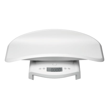seca 354 Digital Baby Scale with a large, curved weighing tray and a digital display showing "0.000" on the front panel.