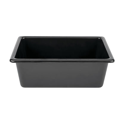 Black Metro Utility Bin, rectangular and deep, with smooth edges and a glossy finish.