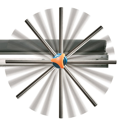 Rotating display of AliMed FREEDOM Combo Socket with metal rods and orange-blue center on a white background.