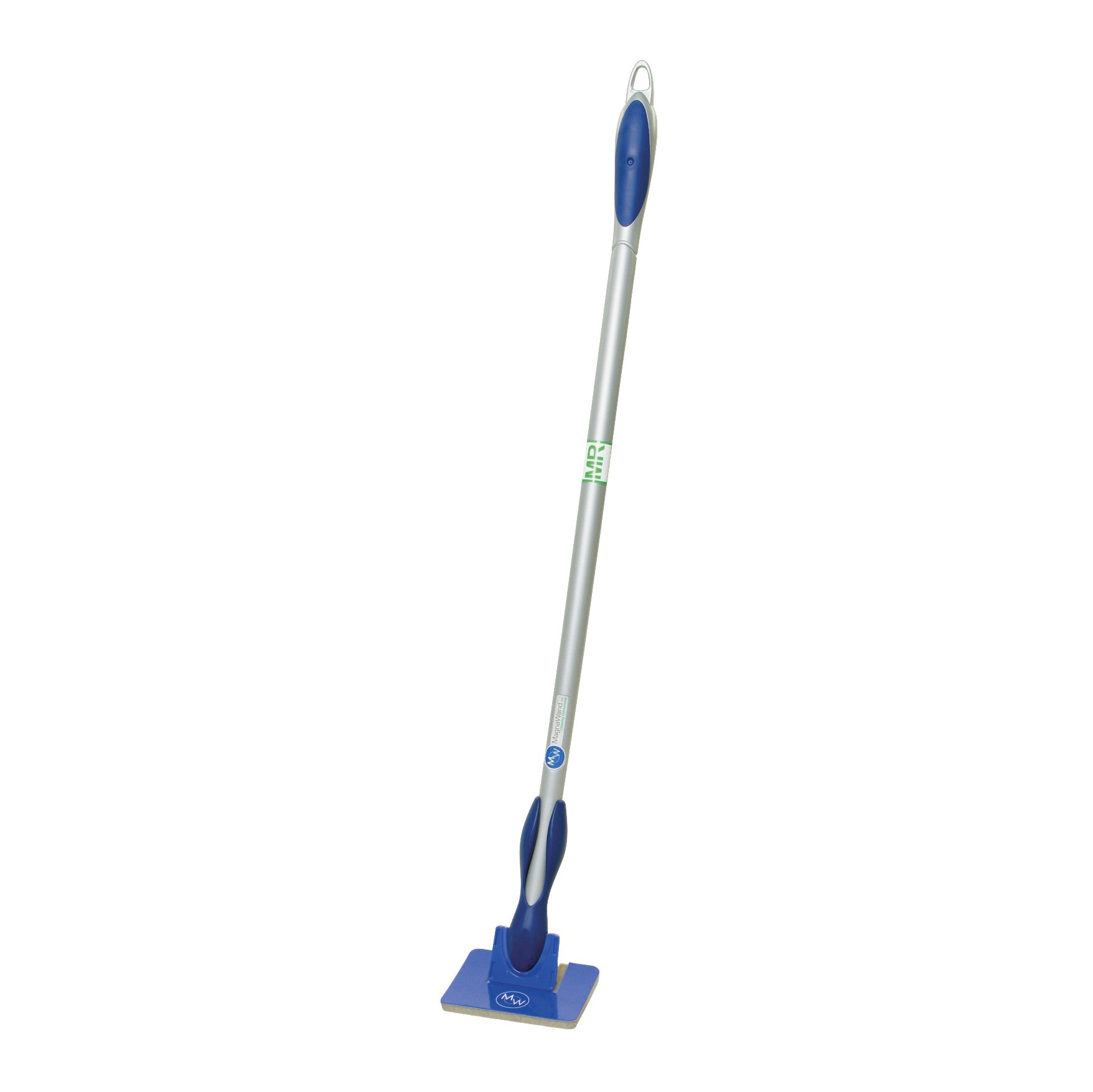 The MagnaWand MRI Cleaning Tool features a long handle with a blue grip and a rectangular cleaning pad at the end.