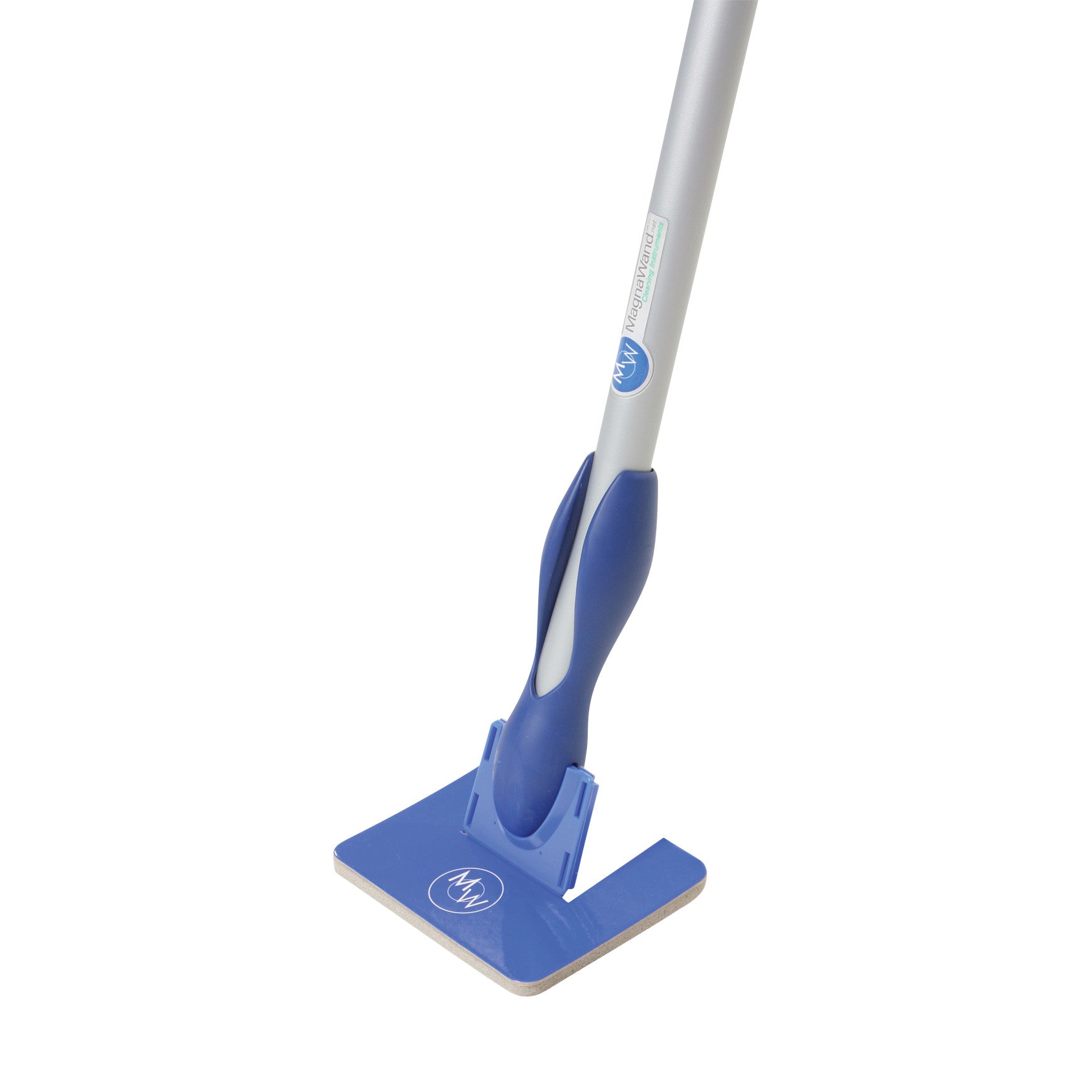 The MagnaWand MRI Cleaning Tool features a blue handle and a square base designed for cleaning MRI equipment.