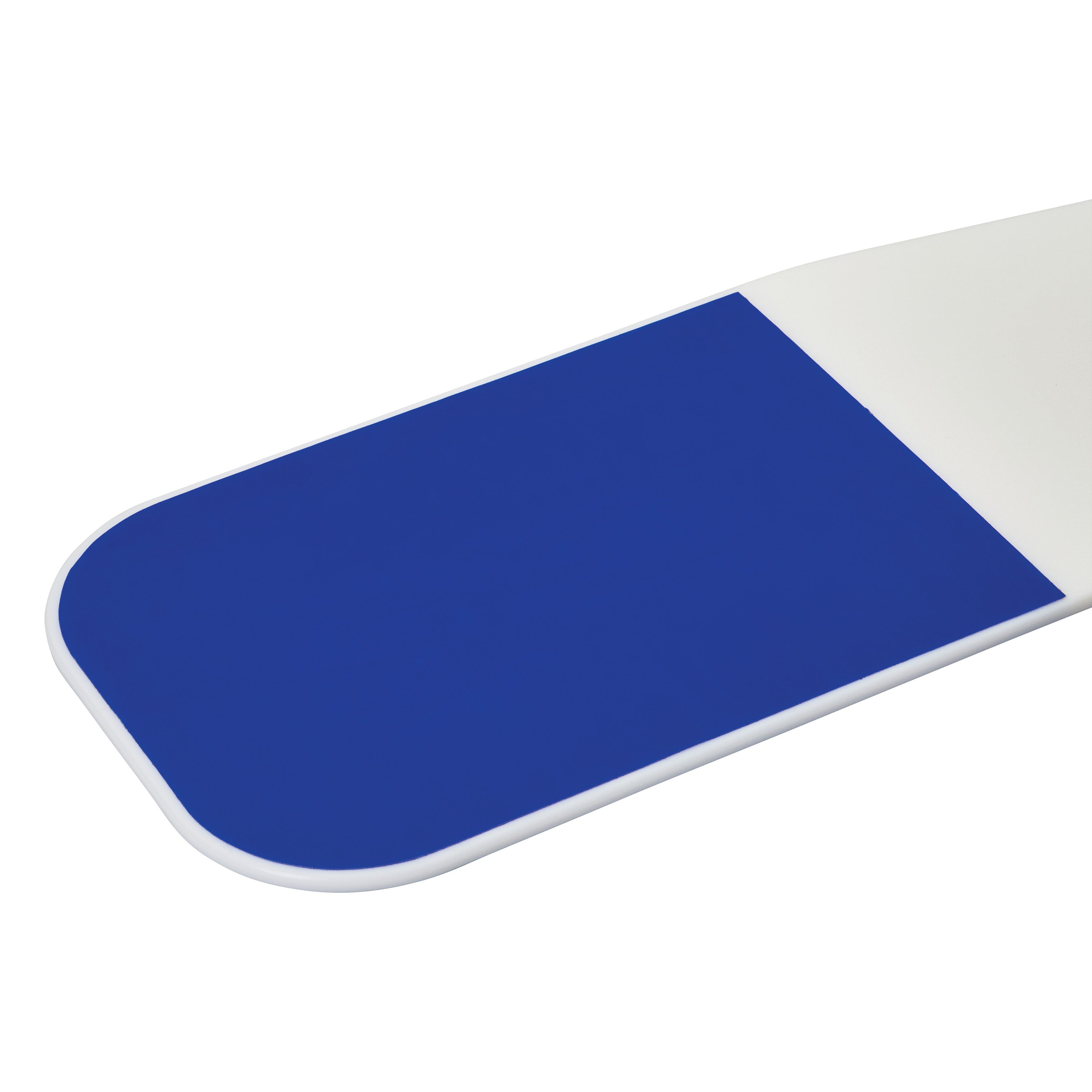 Nonslip Replacement Pad for AliMed Wide Universal Armboard features a blue surface with rounded edges, mounted on a flat white base.