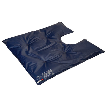The AliMed Bean Bag Positioner with Cutout is a dark blue cushion with a cutout section, designed for medical positioning.