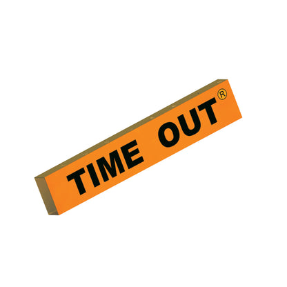 The image features an orange angled sleeve labeled "TIME OUT" in bold black letters, known as the SANDEL TIME OUT Sleeve.