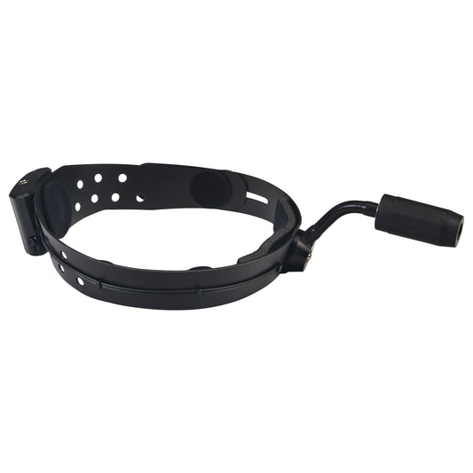 Riester ri-focus LED Exam Headlight with an adjustable black strap and a small light attachment on a curved arm.