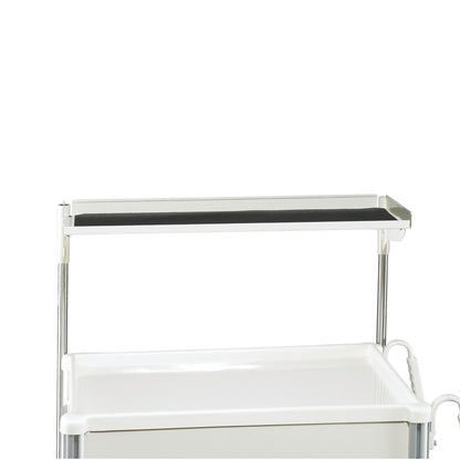 AliMed Cart Accessory: Narrow Single-Shelf Unit for Select Series Medical Carts features a sleek, elevated shelf for added storage.