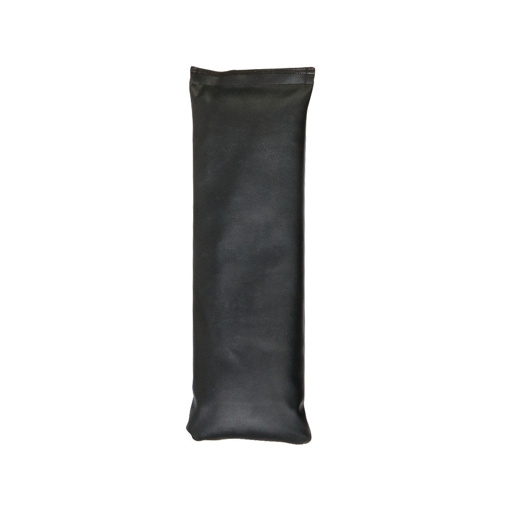 A black AliMed AliSand Lightweight Sandbag with a stitched seam, rectangular shape, and smooth surface on a white background.