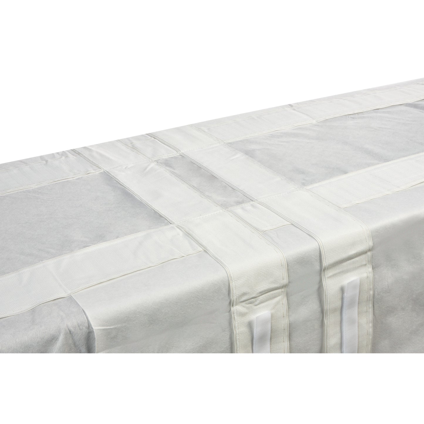 AliMed Trendelenburg Stabilizer on a table, featuring white straps and panels, designed for surgical positioning support.