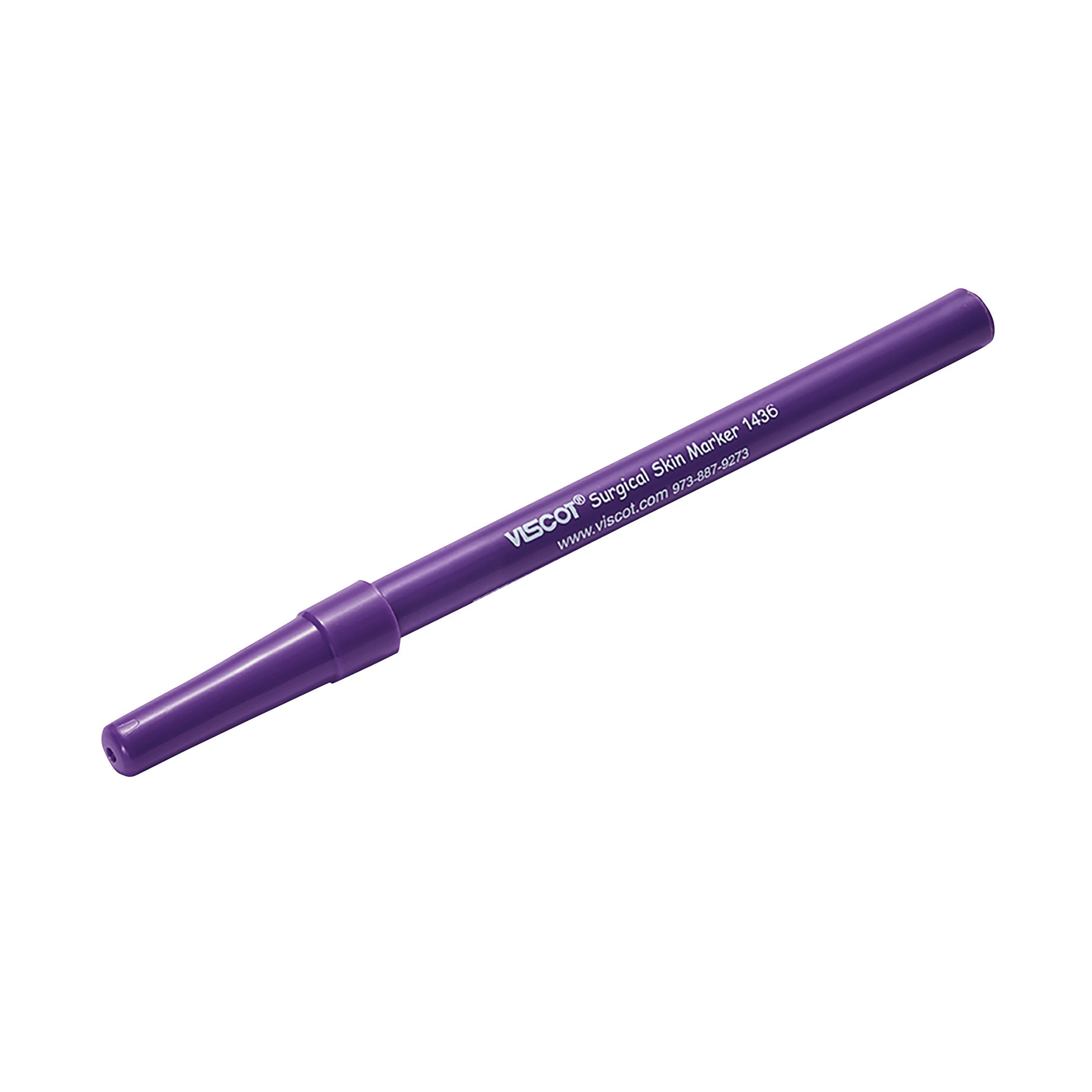 Purple Viscot Ultra Fine Skin Marker with cap on, displaying brand and contact details along the side.