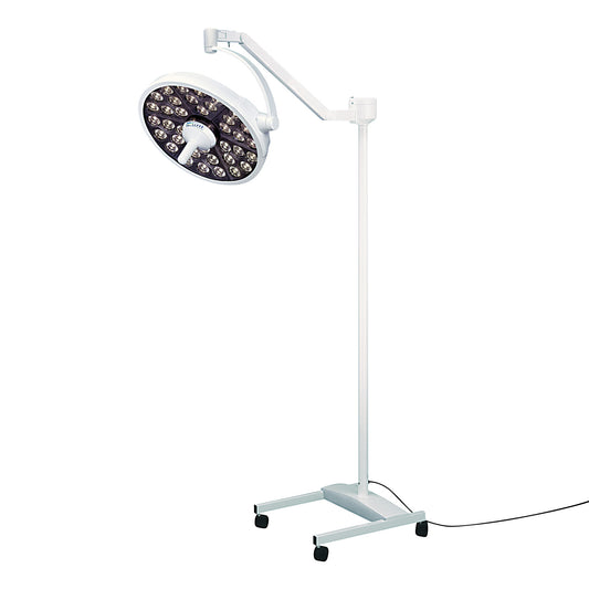 The Bovie MI 1000 Major Surgery Light features a large, round LED surgical lamp on an adjustable stand with wheels.