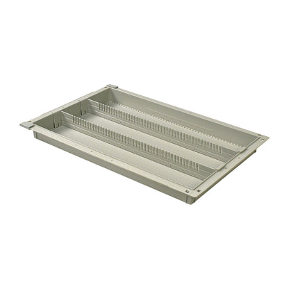 Harloff MedStorMax Modular Exchange Tray with multiple compartments, designed to organize and store medical supplies efficiently.