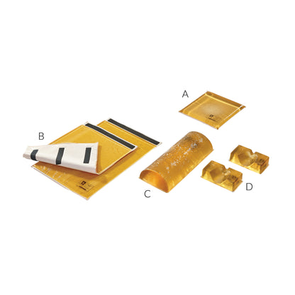 AliMed AliGel Cardiovascular Positioning Set includes various gel pads and supports labeled A, B, C, and D for medical use.