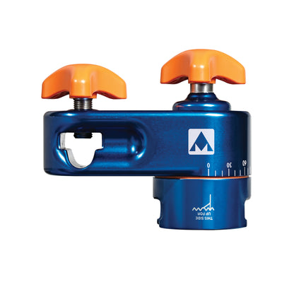 The AliMed FREEDOM 360 Socket is a blue and orange adjustable device with two knobs and measurement markings for precise adjustments.