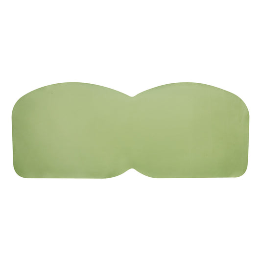 A green SecureShield CT Breast Shield designed to protect patients during CT scans, featuring a contoured shape.