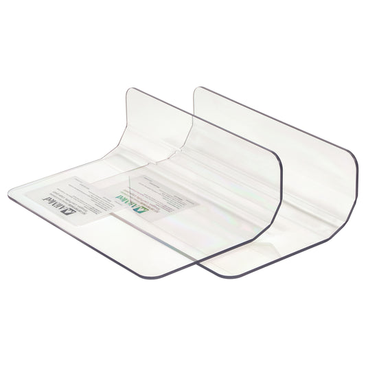 AliMed Low-Profile Toboggan Arm/Leg Guard, a transparent curved device designed to secure limbs, resting on a white surface.