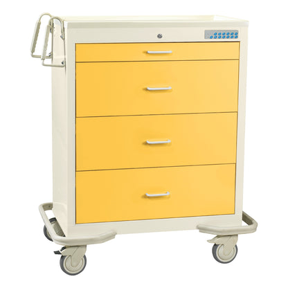 Wide Series 4-Drawer Isolation Cart, Electronic Lock, Two-Tone Yellow