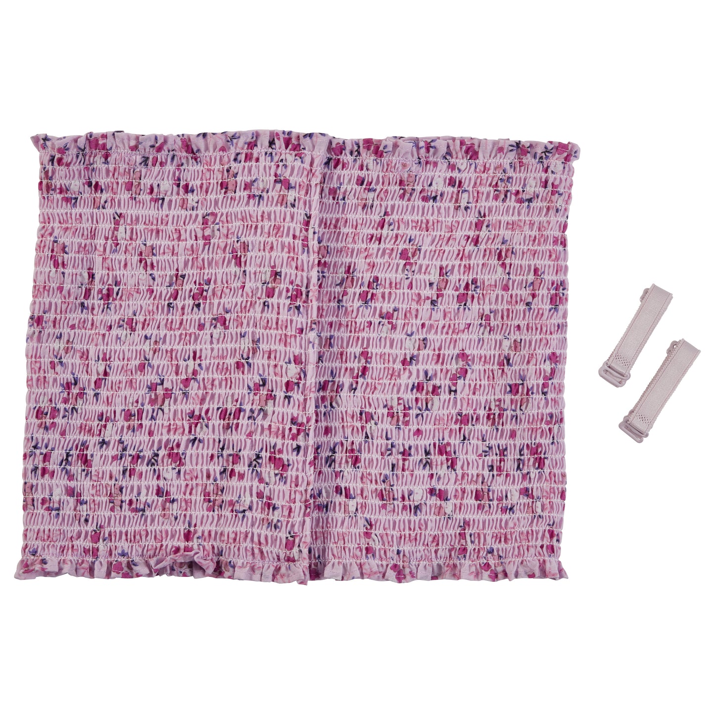The Expand-A-Band Lined Breast Binder is pink with a floral pattern and comes with two attached adjustable straps.