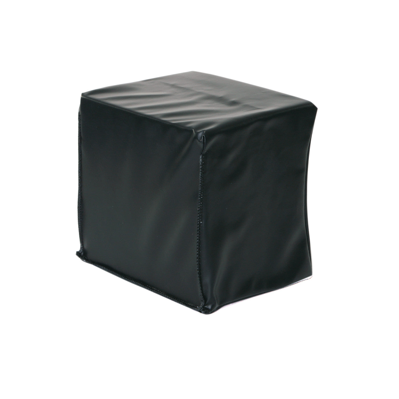 An AliMed Feldon Hand Prepper, a black, cube-shaped medical device with a smooth, vinyl covering.