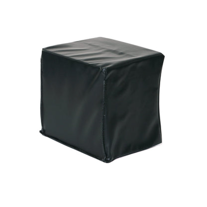 An AliMed Feldon Hand Prepper, a black, cube-shaped medical device with a smooth, vinyl covering.
