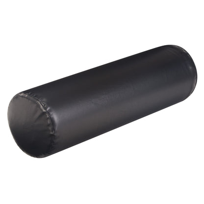 The AliMed Vinyl-Covered Neck Positioning Roll is a cylindrical black cushion designed for neck support, covered in smooth vinyl.