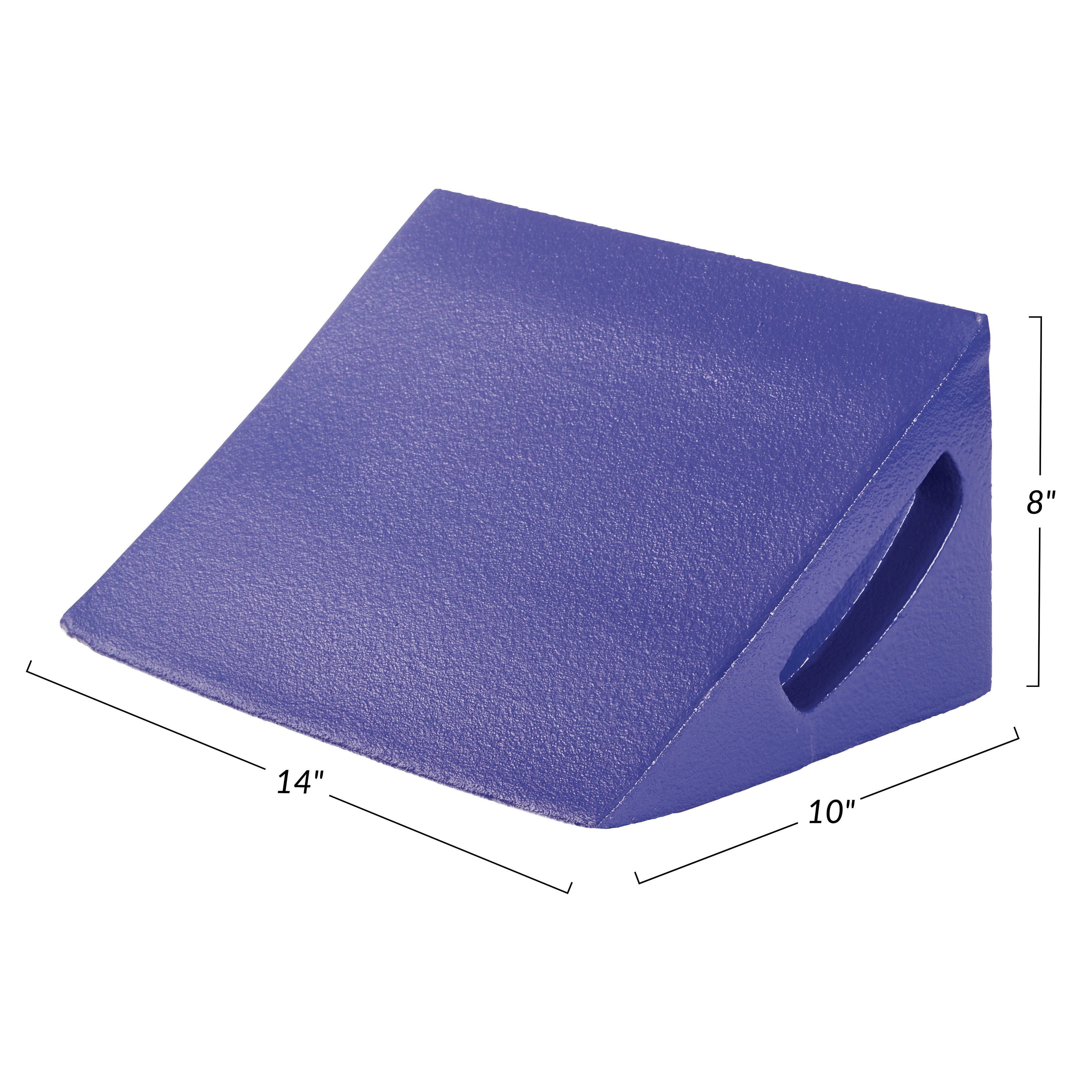 Blue AliMed Tuff-Coat Wedge Positioner with Handles, measuring 14" x 10" x 8".