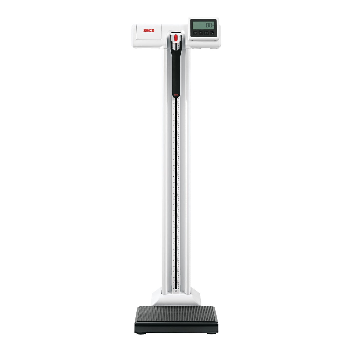 seca 777 Column Scale with digital display and height measure, featuring a sturdy base and sleek design for accurate weight measurement.
