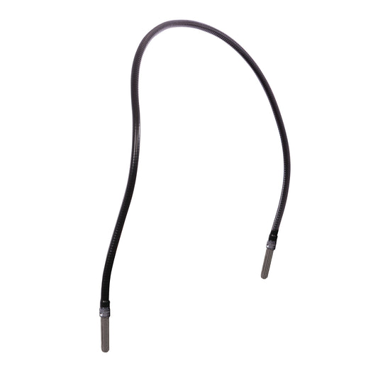 The KYRA Flexible Anesthesia Screen is a curved, adjustable black screen with silver ends, designed for use in medical settings.