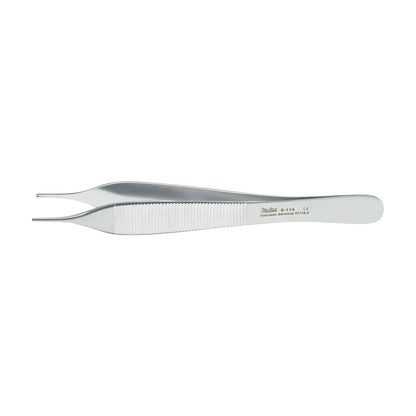 Miltex Hudson (Ewald) Dressing Forceps, stainless steel with a textured grip, featuring precision tips for medical use.